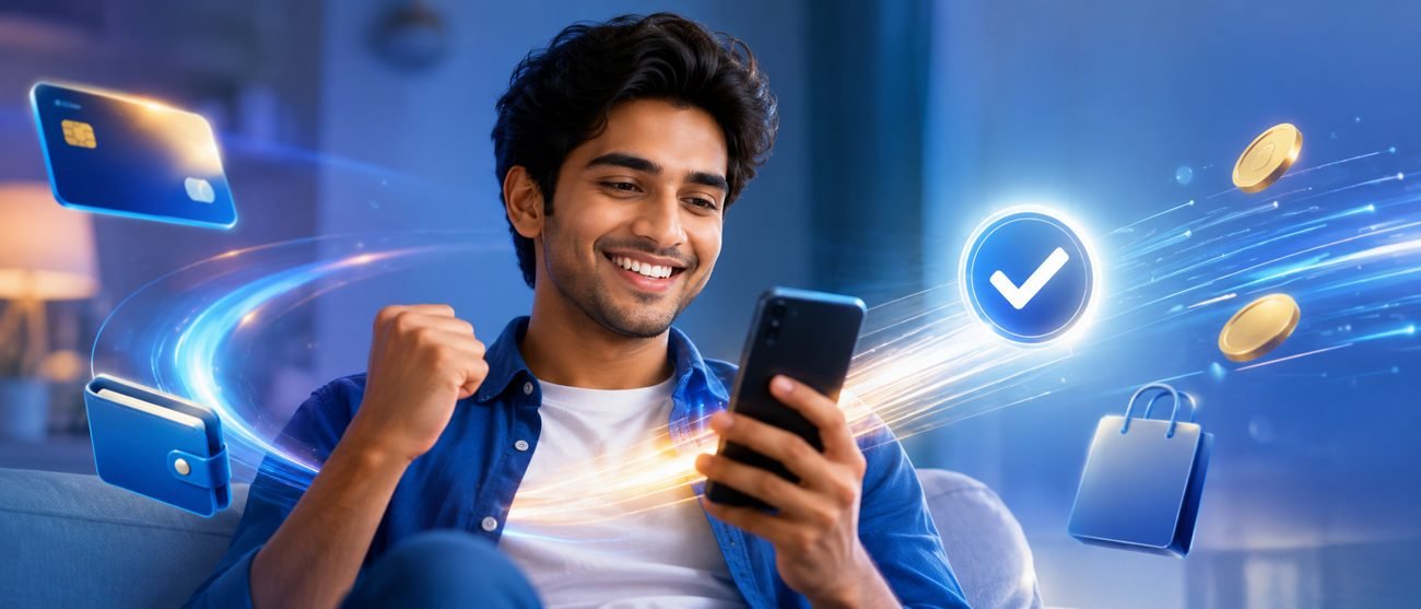 Kunde bestätigt seinen Kredit am Smartphone